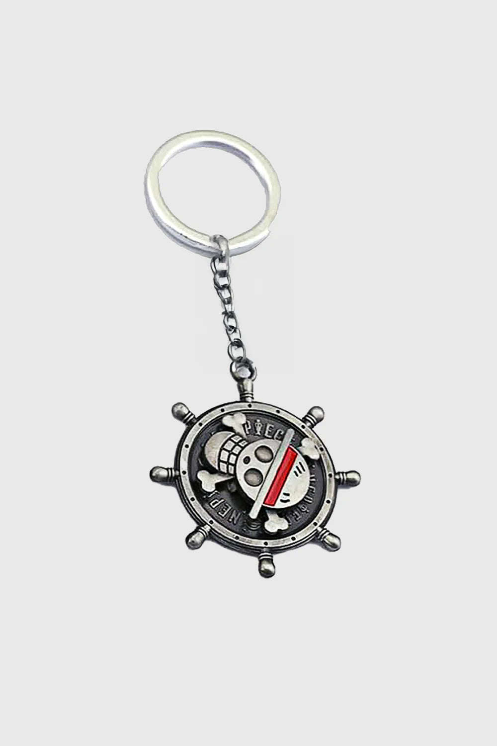Set sail with this One Piece Skull Logo Metal Spinner Keychain, crafted from premium-quality metal for durability and a sleek finish. Featuring the iconic Jolly Roger emblem and a smooth spinning mechanism, this keychain is perfect for keys, backpacks, an