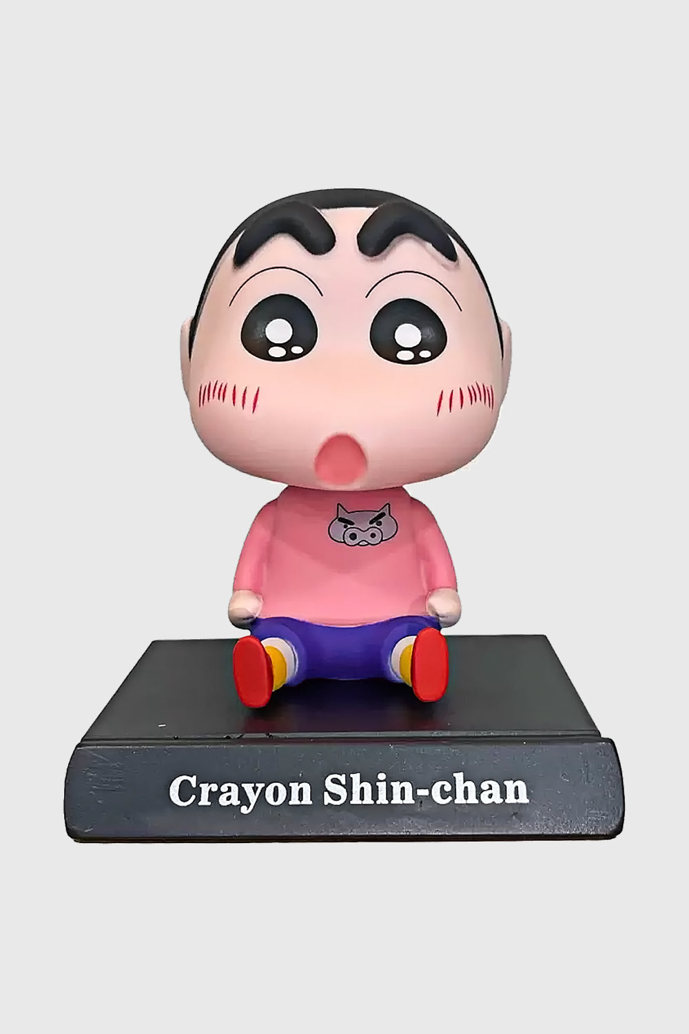 Shinchan Bobblehead – Pink T-Shirt Collectible (12 CM)